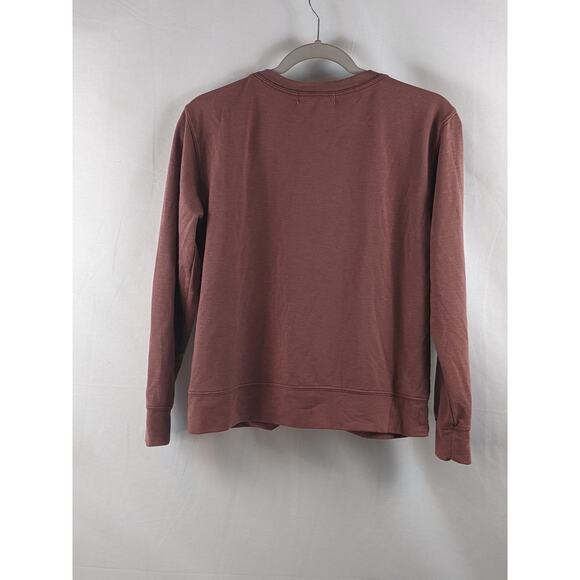 Sweatshirt Twist Front Long Sleeves Knox Rose Coral Small Pink Pullover Crewneck - Picture 7 of 7